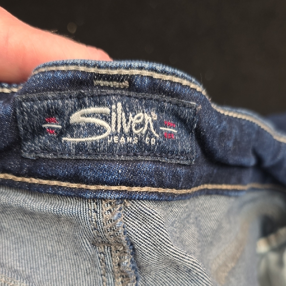 Women's Distressed Silver Blue Jeans - Picture 11 of 12